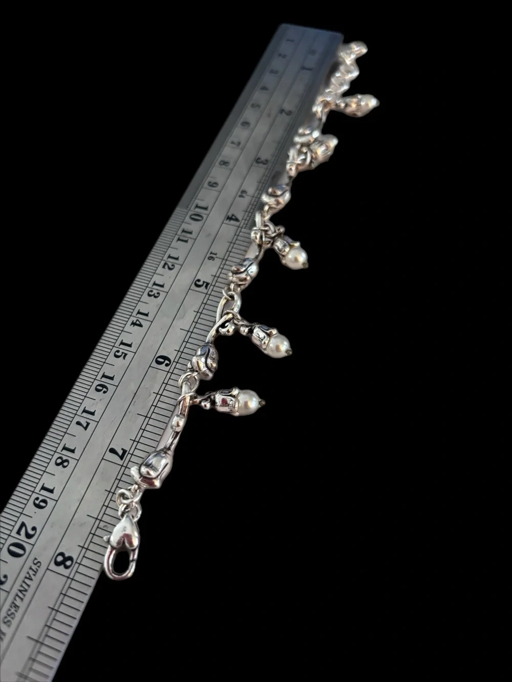 Brighton Silver-Tone Pearl Drop Charm Bracelet
